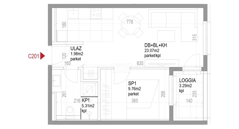 Dvosoban stan Ozaljska - C201