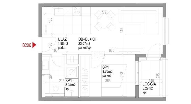 Dvosoban stan Ozaljska - B206