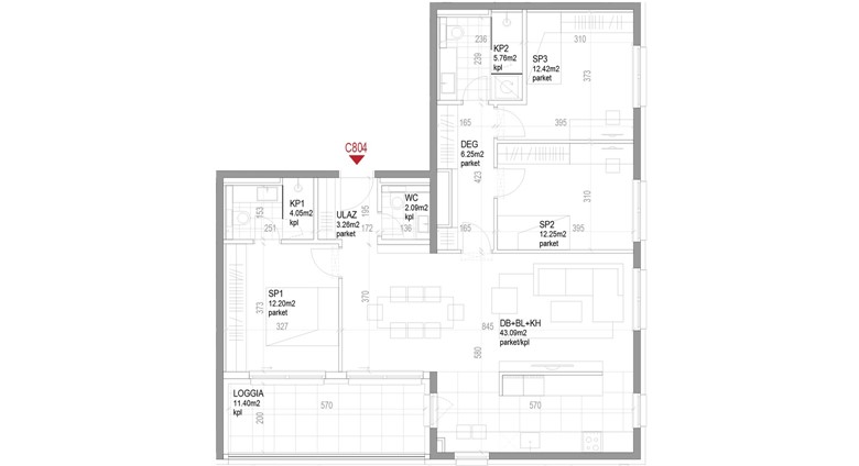 Četverosoban stan Ozaljska - C804