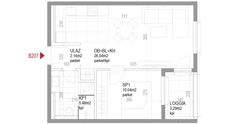 Dvosoban stan Ozaljska - B207