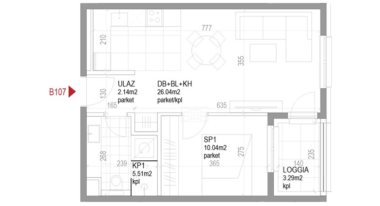 Dvosoban stan Ozaljska - B107