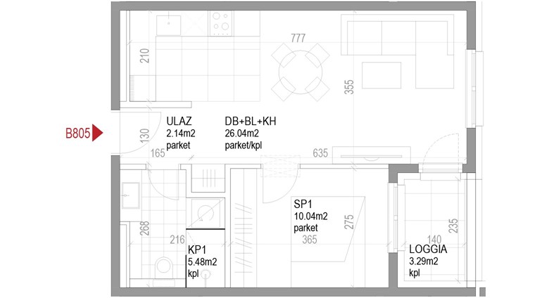 Dvosoban stan Ozaljska - B805