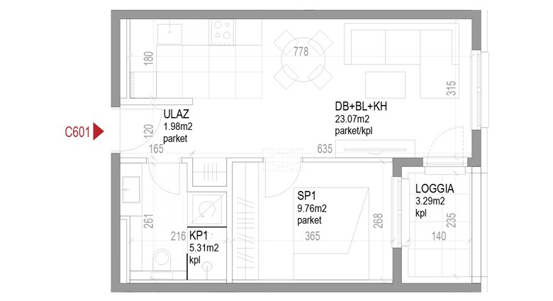 Dvosoban stan Ozaljska - C601