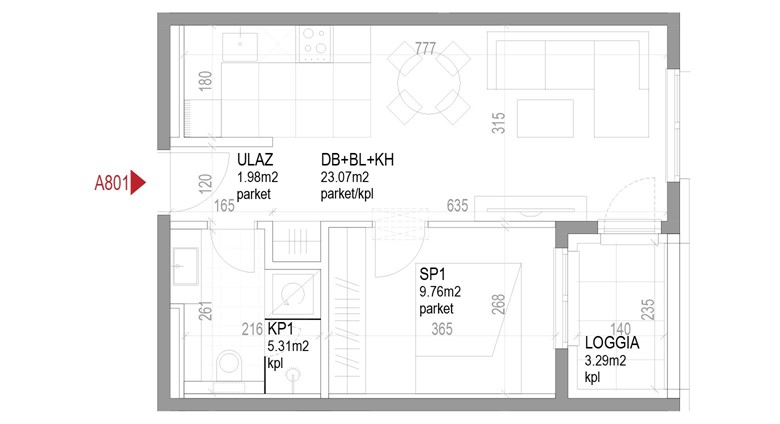 Dvosoban stan Ozaljska - A801