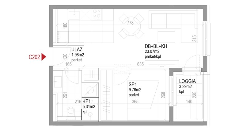 Dvosoban stan Ozaljska - C202