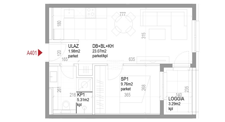 Dvosoban stan Ozaljska - A401