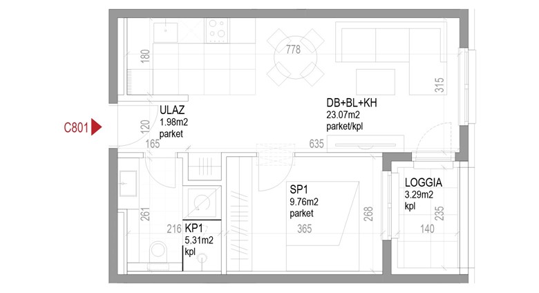 Dvosoban stan Ozaljska - C801