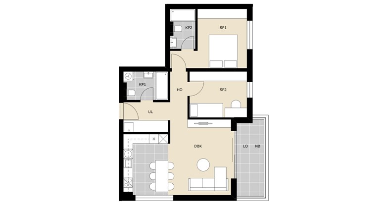 Green Side novogradnja trosoban stan na prodaju C6