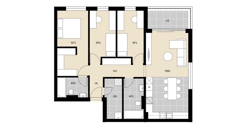Moderni četverosoban stan Green Side Residence D53