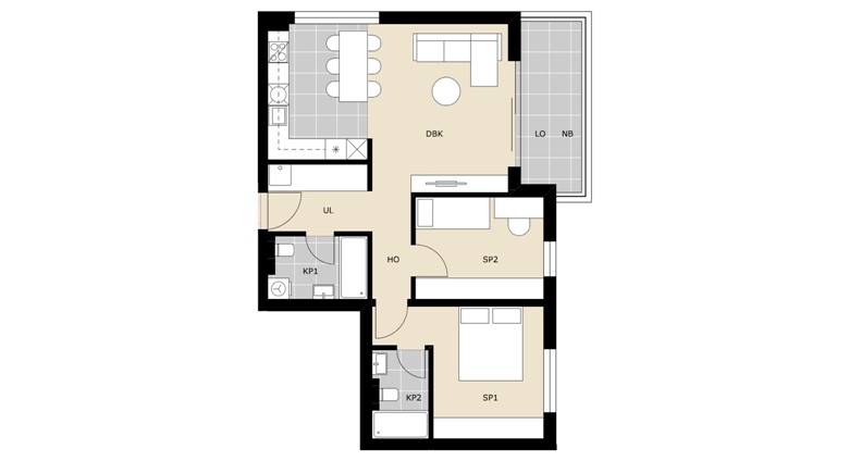 Nenamješten trosoban stan Green Side Residence C7