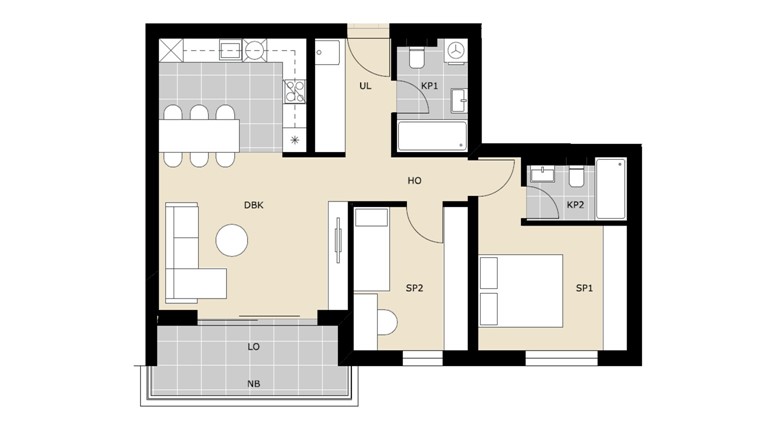 Nenamješten trosoban stan Green Side Residence D9
 