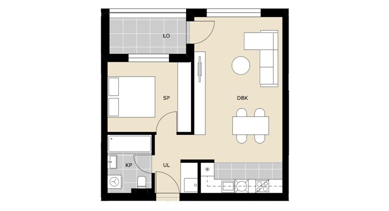 Prodaja nenamješten dvosoban stan D52
