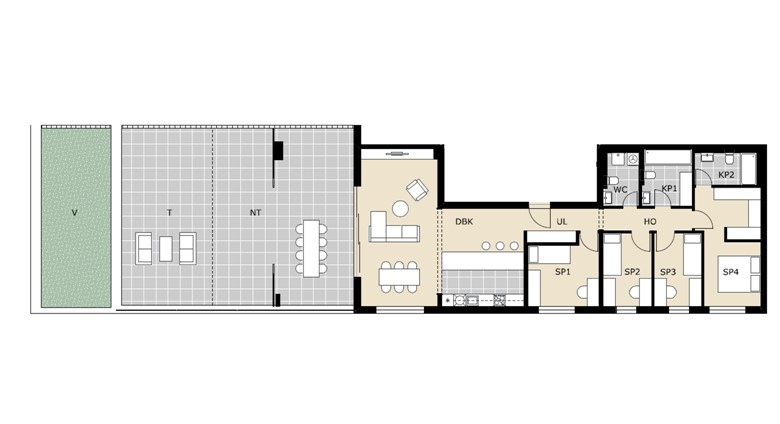 Prostran peterosoban stan Green Side VG D33