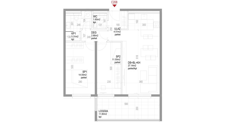 Trosoban stan Ozaljska - C208
