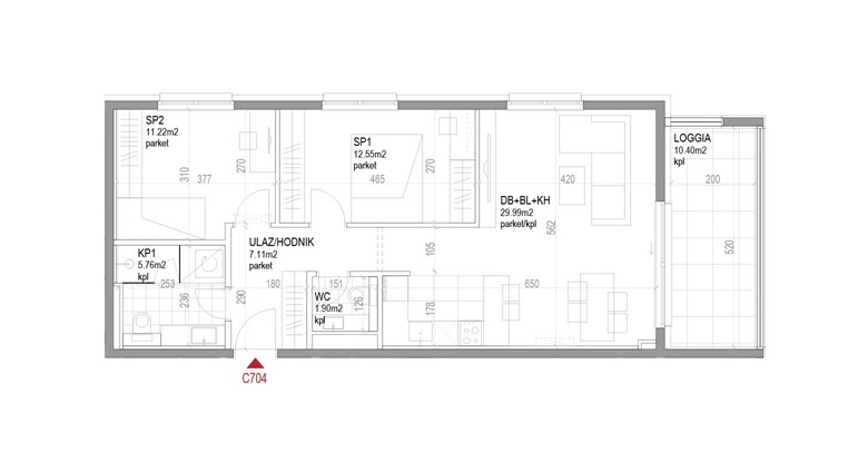 Trosoban nenamješten stan 7. kat Ozaljska novogradnja 