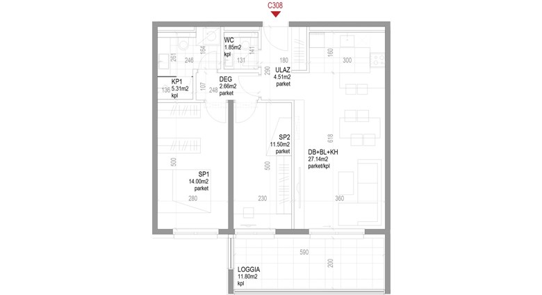 Trosoban stan Ozaljska - C308