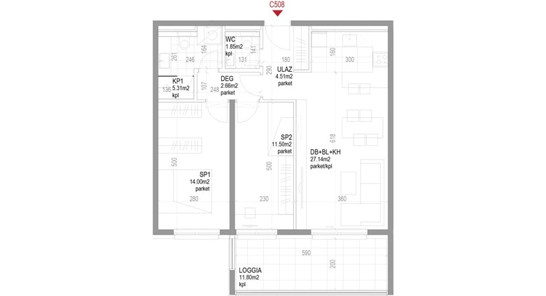Trosoban stan Ozaljska - C508