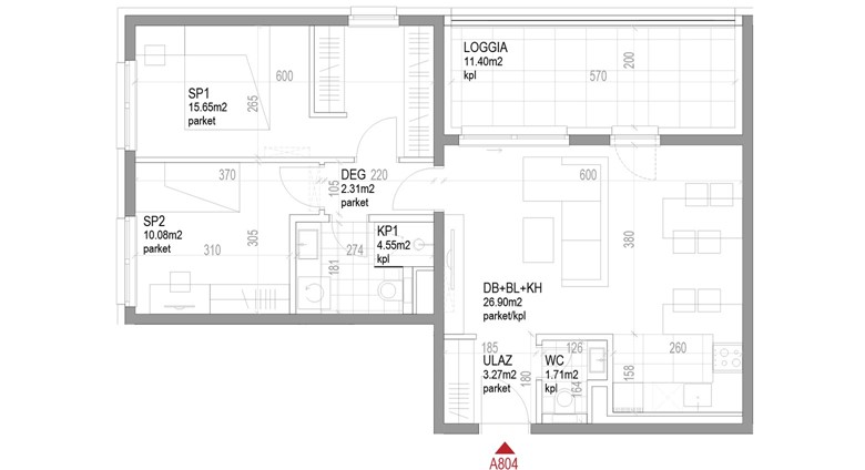 Trosoban stan Ozaljska - A804